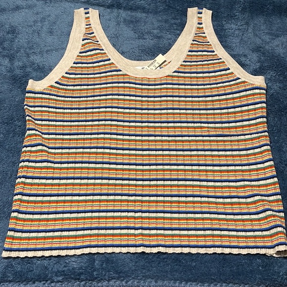 Brand new Madewell striped retro tank top! Wool xxl roller rink super cute XXL - Picture 6 of 7